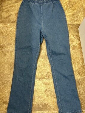 Vintage Denim & Co Elastic Waist Straight-Leg Denim Pants